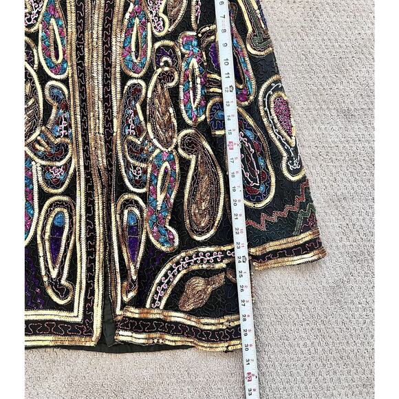 Laurence Kazar Vintage Silk Evening Tunic LARGE Beaded Sequined Glam EUC *READ - Picture 9 of 12